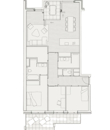 Apartment planning type 1, total area 23 meters