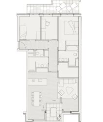 Apartment planning type 3, total area 31 meters