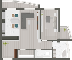 Apartment planning type 1, total area 23 meters